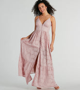 Effortless Beauty Chiffon Burnout Floral Maxi Dress